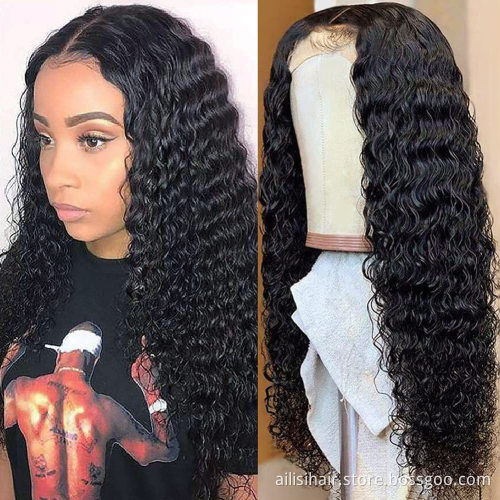 Transparent Pre plucked Virgin curly Wigs 100% Human Hair Lace Frontal Brazilian Human Hair HD Lace Frontal Wig